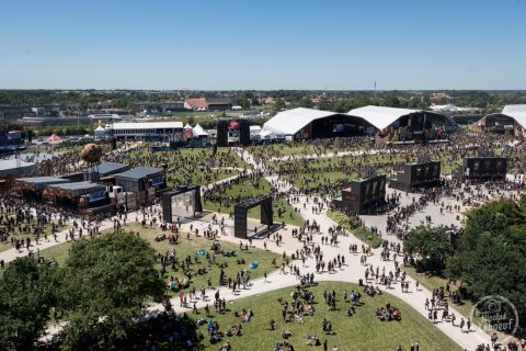 Il s'agit du site du Hellfest 2018 vue aérienne Grande Roue