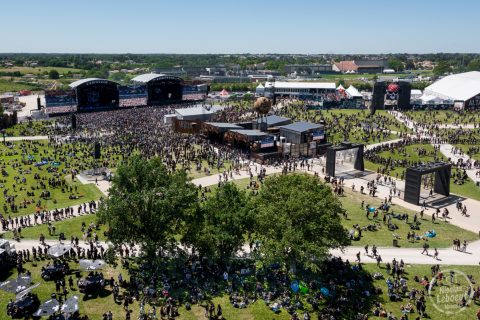 Il s'agit du site du Hellfest 2018 vue aérienne Grande Roue