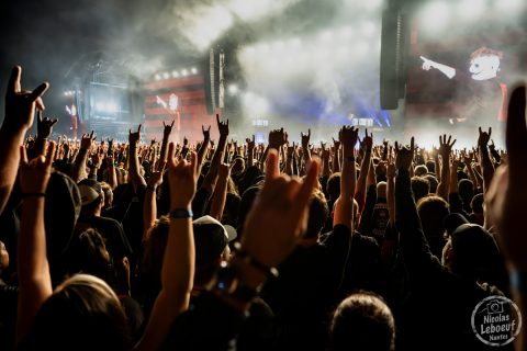 il s'agit de photos d'ambiance et infrastructure du Hellfest 2023 festival métal à Clisson