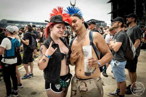 il s'agit de photos d'ambiance, public et infrastructure du Hellfest 2023 festival métal à Clisson